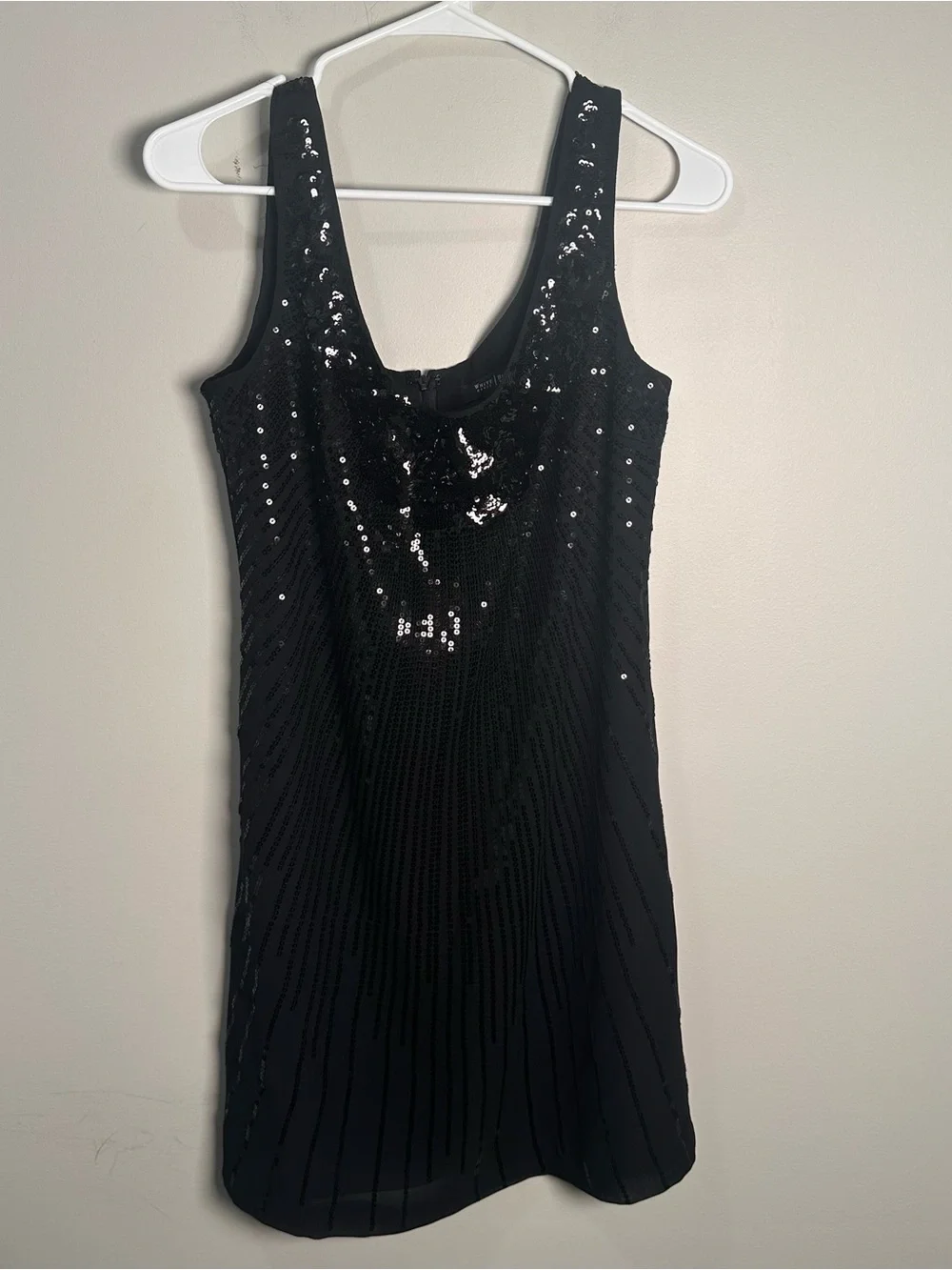 WHBM Black Sequin Tank Dress - Elegant Evening Dress